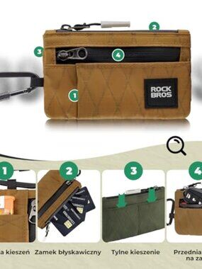 Slim Nylon Zipper Wallet Multifunctional Card Holder with Hook